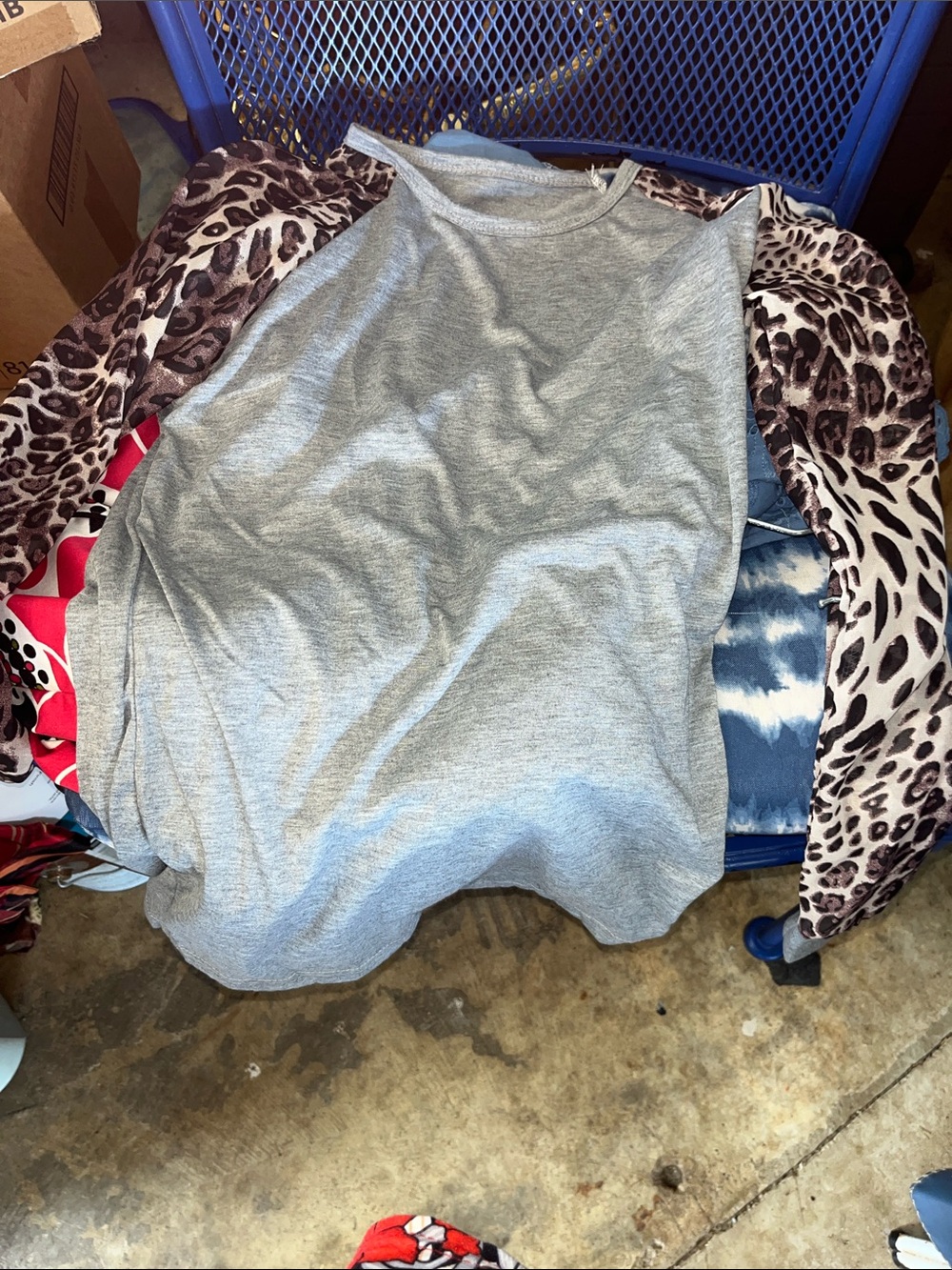 Light Gray Animal Print Top